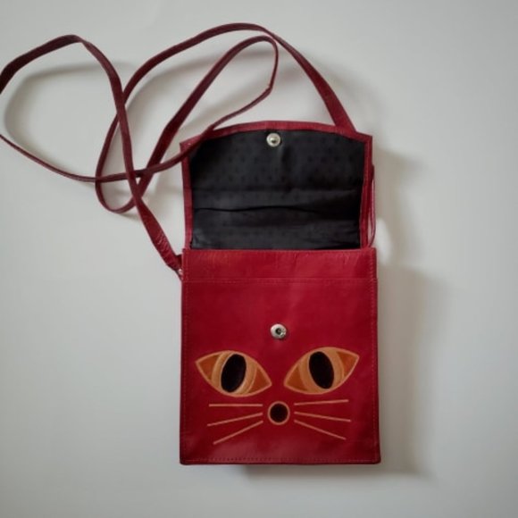 Small Shantiniketan-style Crossbody Cat Face Purse - Picture 2 of 3